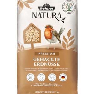 Dehner Natura Premium Wildvogelfutter, gehackte Erdnüsse schalenfrei, Ganzjahresfutter proteinreich / energiereich, hochwertiges Vogelfutter für Wildvögel, 1 kg