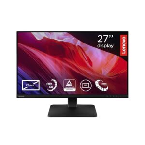 Lenovo L27qe | 27″ QHD WLED Monitor | 2560×1440 | 16:9 | 100 Hz | 4ms Reaktionszeit | IPS-Panel | HDMI | DisplayPort | TÜV Eye Comfort Schutz| Entspiegelt | Raven schwarz | 4.5 kg
