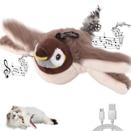 Katzenspielzeug Selbstbeschäftigung Elektrisch Interaktives Katzenspielzeug Vogel Berührungsaktiviertes Katzen Zubehör Intelligenz Aufladbares Katzen Spielzeug Katzenzubehör mit Katzenminze für Katze