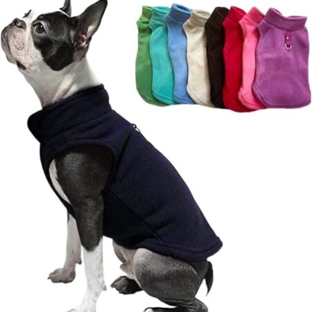 JACKO & CO Fleece-Weste mit Ring für die Leine – weich, leicht, atmungsaktiv für Welpen, kleine, mittelgroße Hunde, Kätzchen, Katzen, warm für Herbst/Winter (Schwarz, Größe XXL (10,8-15,9kg)