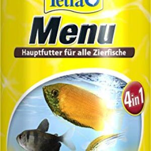 Tetra Min Menu Fischfutter – Hauptfuttermix mit 4 Spezialflocken in getrennten Kammern, abwechslungsreiches Futter für alle Zierfische, 100 ml Dose
