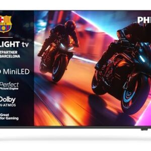Philips Ambilight 55MLED910 Mini LED 4K Smart TV – 55 Zoll Display mit P5 Perfect Picture Engine Ultra HD, Titan OS, Dolby Vision Und Dolby Atmos Sound