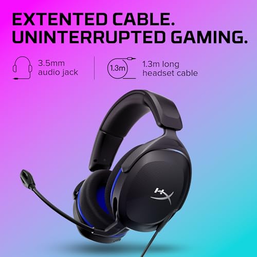 HyperX Cloud Stinger 2 Core Gaming-Headset für PlayStation, Over-Ear, 40mm-Treiber, Geräuschunterdrückendes Mikrofon, 3,5-mm-Klinke, Leichtes, Komfortables und Robustes Headset, Schwarz – Bild 3