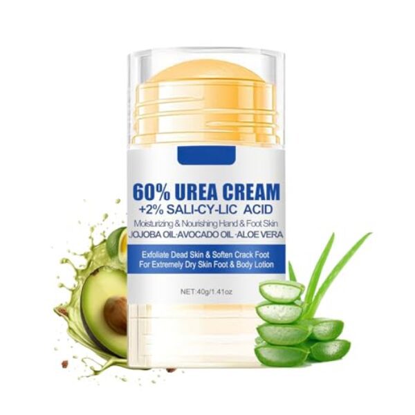 Urea Fußcreme 60%,Fußcreme mit 60% Urea für Sehr Trockene,Foot Cream,Raue und Rissige Haut,Urea Creme für Füße,Hände,Ellbogen und Knie,Pflegt die Füße,Macht die Haut Weich,Peelt AbgestorbeneHaut