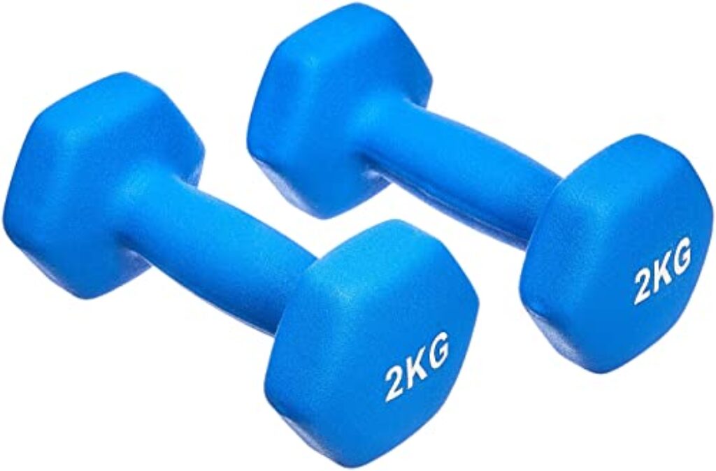 Amazon Basics Neopren Hanteln Gewichte (2er-Sets, 1kg – 5kg Hanteln)