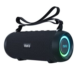 MIFA A90 Bluetooth Lautsprecher 60W kabellos IPX7 wasserdicht RGB-LED-Licht 30 Stunden Akku, USB/Micro SD-Karte/AUX-in Wiedergabe True Wireless Stereo mit Schutzhülle/tragbarem Trageriemen