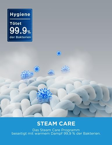 Midea MF10EW70B Waschmaschine / 7kg / 1400 U/Min/EEK A/Inverter Quattro Motor/Dampffunktion/Grosse Trommel/Nachlegefunktion/Kindersicherung/AquaStop, Weiß – Bild 3