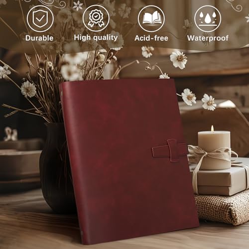 Miaikoe Fotoalbum 6x4 320 Fotos, Leder Cover Album mit 20PCS Kraftpapier Scrapbook hält 320 10x15cm vertikale Fotos für Familie Hochzeit Baby Graduation (Rot) – Bild 5