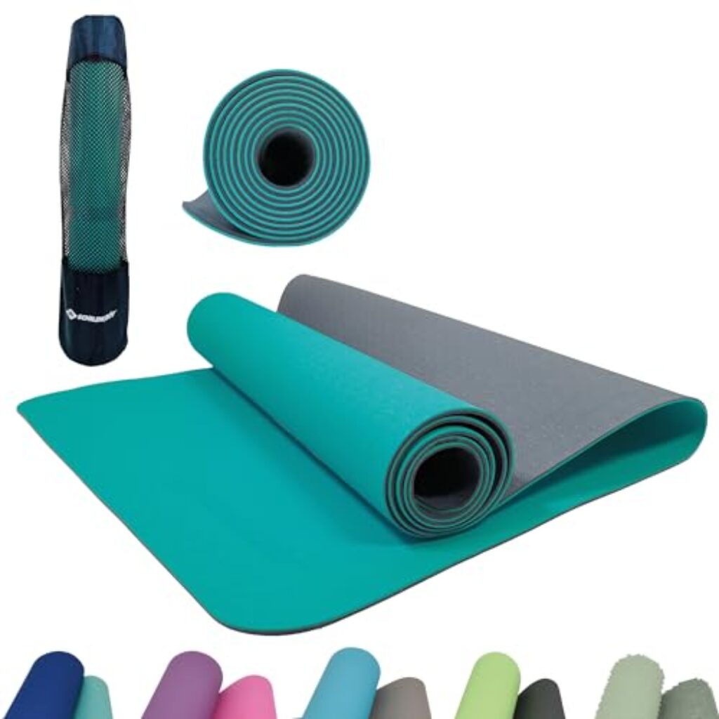 Schildkröt® Fitness Yogamatte BICOLOR, PVC-freie, zweifarbige Yogamatte, hochwertig strukturierte Oberfläche, sehr rutschfest, 180 x 61 x 0,4 cm, in Tragetasche