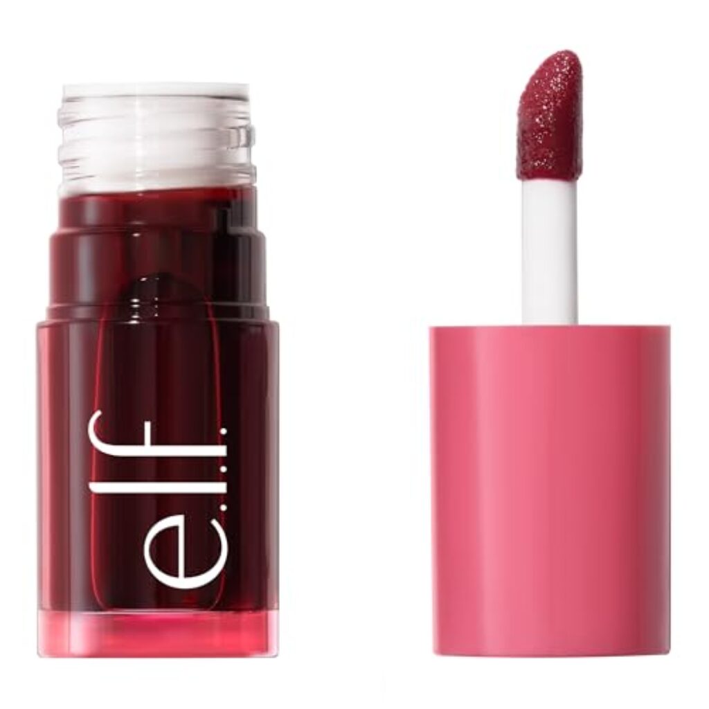 e.l.f. Sheer For It Blush Tint, vielseitiger Lippen- und Wangen-Tint, für einen natürlichen, langanhaltenden Farbkick, vegan und tierversuchsfrei, Left On Red - Produktbild