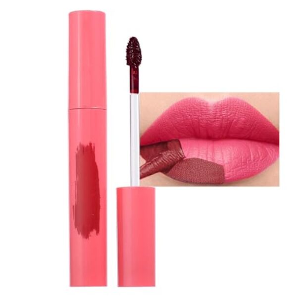 Peel Off Lip Stain Lip Tint, Tattoo Farbe Lipgloss, Matte Lip Gloss Long Lasting Waterproof Liquid Lipstick Non-Stick Cup Lip Tint Tear-Off Lip Gloss Makeup (#04)