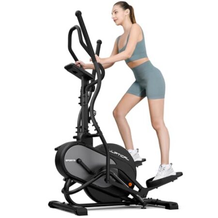 THERUN Crosstrainer für zuhause, 3-in-1 Ultraleise Magnetisch Stepper Ellipsentrainer für zuhause mit 16 Widerstandsstufen, 8 kg Schwungrad, Pulssensor, 45°-Kletterschrittbewegung
