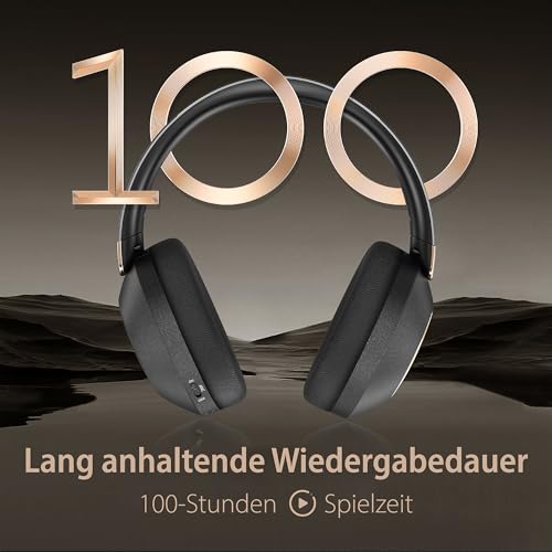 Lankey Sound Kopfhörer Kabellos Bluetooth, Over Ear Kopfhörer Noise Cancelling, 100 Std Spielzeit 5.3 Bluetooth Kopfhörer mit ANC Modus, Hi-Res Audio, Tiefer Bass, Schwarz – Bild 4