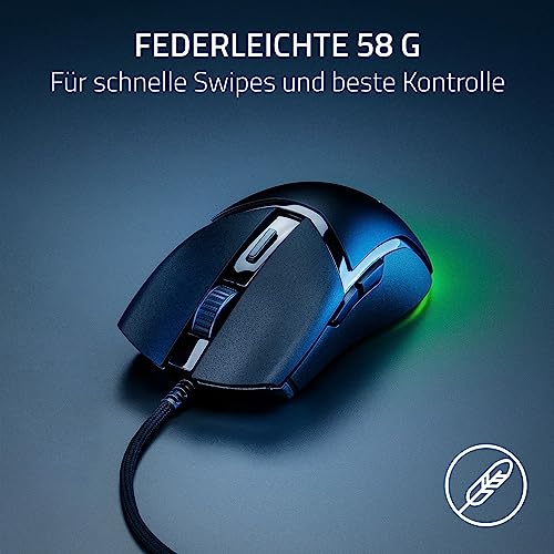 Razer Cobra - Leichte kabelgebundene Gaming-Maus mit Chroma RGB (Federleichte 57 g, Optische Maus-Switches der 3. Gen, Chroma-Beleuchtung mit Unterbodenbeleuchtung, Präzise Sensor-Anpassungen) Schwarz – Bild 5