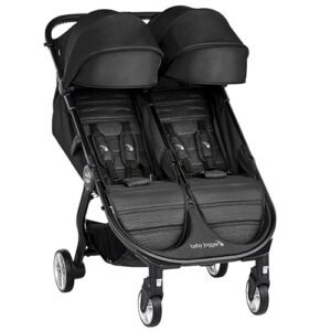 Baby Jogger City Tour 2 Double Geschwisterwagen Zwillingswagen für Reisen | leichter, zusammenklappbarer und tragbarer Zwillingsbuggy | Pitch Black (Schwarz)