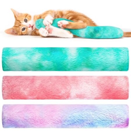 OSDUE 3Pcs Katzenminze Katzenspielzeug, Katzen Spielzeug Set, Katzenkissen mit Bio-Katzenminze, Plüsch Schmusekissen, Weiches Flauschiges Haustier beruhigendes Spielzeug