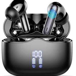 Bluetooth Kopfhörer, Kopfhörer Kabellos Bluetooth 5.4 In Ear Kopfhörer mit 4 ENC Noise Cancelling Mic, Kabellose Kopfhörer Tiefer Bass Wireless Earbuds 40Std, IP7 Wasserdicht Ohrhörer LED Anzeige