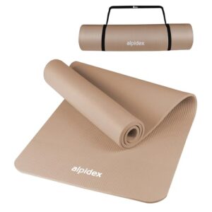 ALPIDEX Yogamatte 183 x 60 x 0.8 cm Phthalatfreie Fitness Matte E-Book Tragegurt rutschfest Gymnastik Turnen Pilates Sport Physio HIIT Yoga Trainingsmatte Isomatte Hautfreundlich