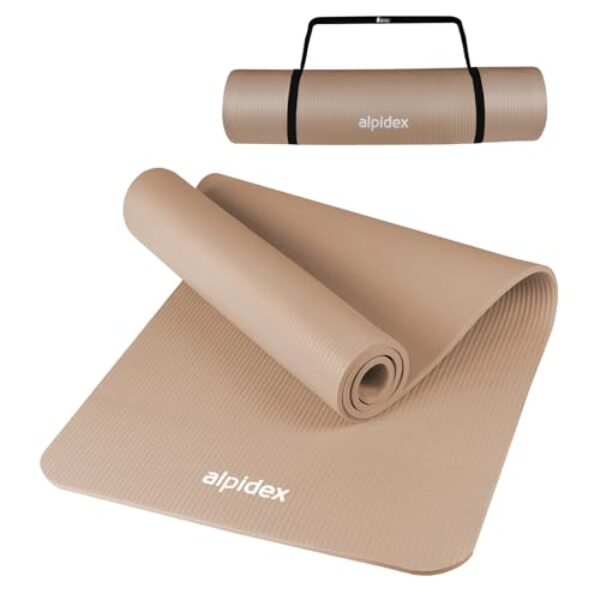 ALPIDEX Yogamatte 183 x 60 x 0.8 cm Phthalatfreie Fitness Matte E-Book Tragegurt rutschfest Gymnastik Turnen Pilates Sport Physio HIIT Yoga Trainingsmatte Isomatte Hautfreundlich
