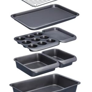 MasterClass Smart Space Stacking Antihaft-Backformen, 7-teiliges Backblechset, Geschenkkarton, Grau