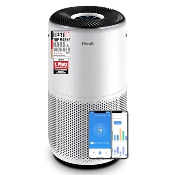 LEVOIT Core 400S HEPA Luftreiniger für Allergiker, HEPA + Aktivkohlefilter, CADR 433 m³/h bis 90 m², für Wohnung & Schlafzimmer & Raucherzimmer, leise, PM2,5 Anzeige, Automodus, App & Alexa