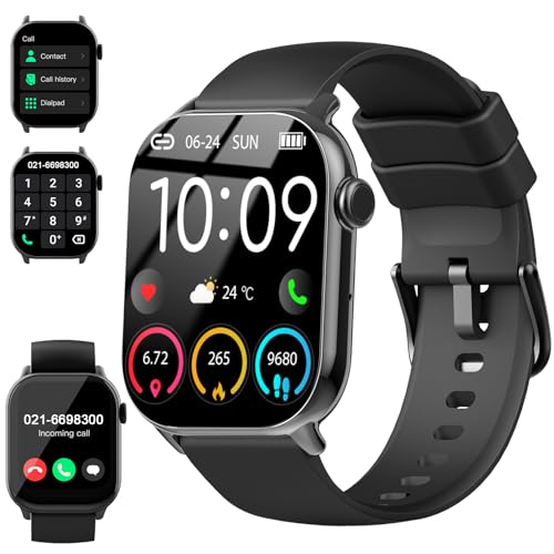 Smartwatch Herren Damen, 1,96" HD Smartwatch Damen mit Telefonfunktion, Smart Watch Fitnessuhr 113+ Sportmodi, IP68 Wasserdicht, Sportuhr mit Herzfrequenz Schlafmonitor Schrittzähler, für Android iOS