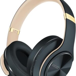 DOQAUS Bluetooth Kopfhörer Over Ear, Bis zu 90 Std Kabellose Kopfhörer mit App-Steuerung, 9 EQ-Modi, HiFi Stereo Faltbare Headset mit Mikrofon, weiche Ohrpolster für Reisen/Büro/Handy/PC/Laptops