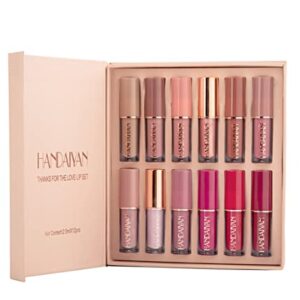 12 Colors Matt Ink Lippenstift Set Velvet Nude Rose Pink Waterproof Long-Lasting Non-Stick Cup Not Fade Shimmer Lip Gloss Makeup Set Gift Kit For Women (Set A)