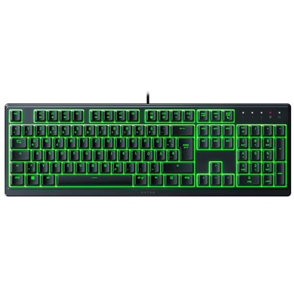 Razer Ornata V3 X – Flache Membran-Tastatur mit Chroma RGB (Lautlose Membran-Switches, Ergonomische Handballenauflage, Tastenkappen Anti-UV-Beschichtung) QWERTZ DE-Layout | Schwarz