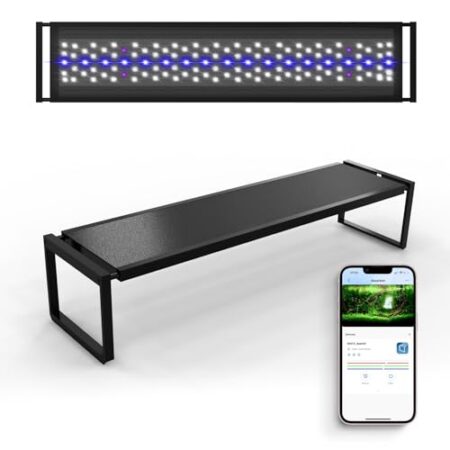 FZONE Led Aquarium Beleuchtung Mit APP-Steuerung, Vollspektrum Für Bepflanzte Aquarien Von 24-31‘’, Timer Für Sonnenaufgang/Sonnenuntergang, 36W - Produktbild