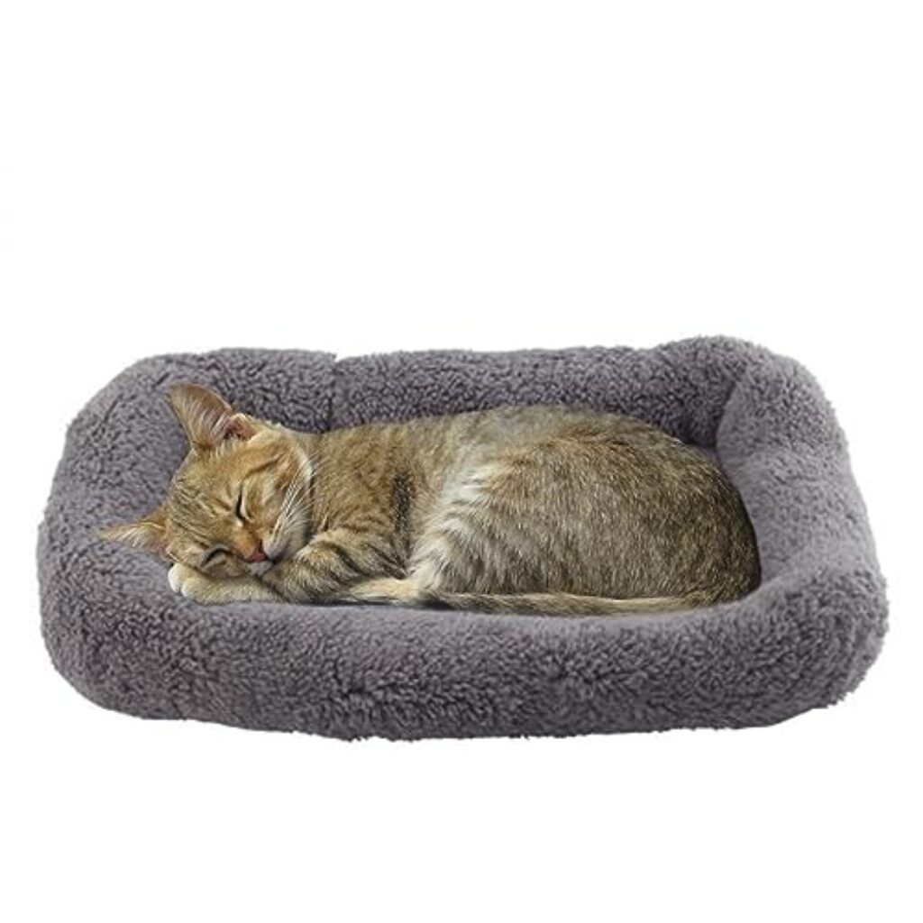 Namsan Katzenbett Hundebett Sanft Katzenkissen Plüsch Wärmematte für Kleinen Hunde/Katze/Hasen, Gray