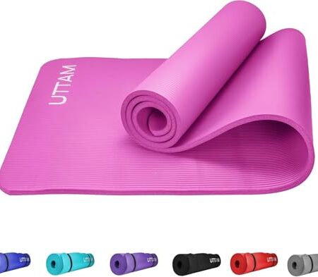 UTTAM Yoga Mat | Multi-Purpose Extra Thick Foam Exercise Mats | Stretching, Resistance Workout & Therapy – Pilates, Home & Gym Equipment Accessory for Men Women Kids (183 x 60cm)