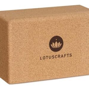 Lotuscrafts® Yoga Block Kork 2er Set oder Einzeln, Korkblock in 2 Größen, Made in Portugal, 100% Natürliche Yogablöcke aus Kork, Yoga Zubehör für Anfänger & Fortgeschrittene