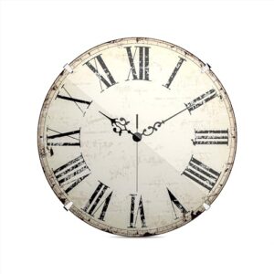 Mebus Vintage Wanduhr mit römischen Ziffern I ohne Tickgeräusche Dank präzisem Quarzuhrwerk I Abdeckung aus Kuppelglas I 20 cm klein, Antik