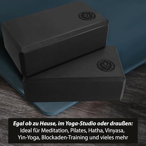 Yoga Block VonBueren anthrazit | 22 x 12 x 7,5 cm je Yogablock | Yogablöcke für Damen und Herren aus EVA | Klötze für Pilates – Bild 5