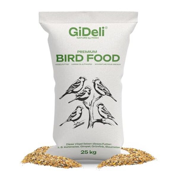 GiDeli Vogelfutter für Wildvögel ganzjährig 25 kg Wildvogelfutter erstklassige Zusammensetzung