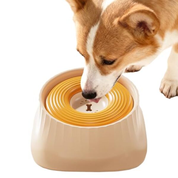 Dog Water Bowl | Stainless Steel Compact Pets Travel Bowls | Spill Proof Large Capacity Floating Dispenser for Puppy Animal Traveler Car Crate House Outside Feeding Drinking Watering Tipping Night