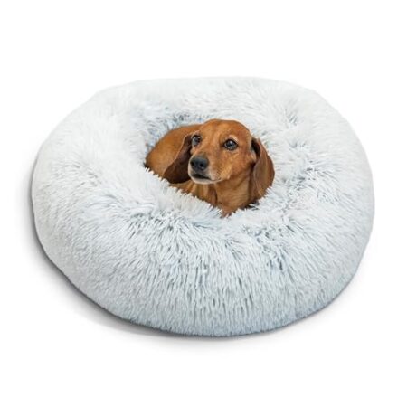 Best Friends by Sheri The Original Calming Donut - Beruhigendes Haustierbett für Katzen & Hunde - maschinenwaschbar - Frostgrau - 58 x 58 cm - S - Produktbild