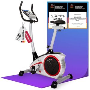 Christopeit Heimtrainer Fahrrad Ergometer AL 2 / AL 2 S bis 150kg, 24 Widerstandsstufen, 9kg Magnet-Bremssystem, leise, Soft-Touch-Computer