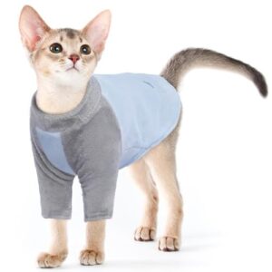 Katzen Pullover, Sphynx Katzen Kleidung Winter Clothing Sphynx Cat Wintermantel Sphynx Katze Winter Klamotten Sphynx Fleece Katzen Pulli für Katze(Blau, M)