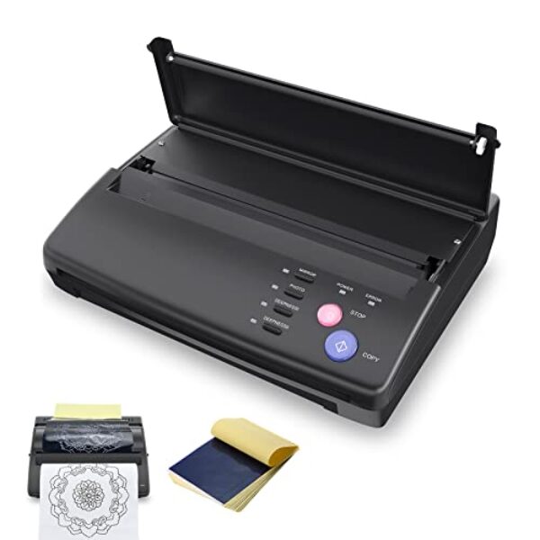 LIUMATE Tattoo Transfer Maschine Mit 20 A4 Transferpapier – Stencil Drucker, Thermal Printer, Kopierer Und Thermodrucker