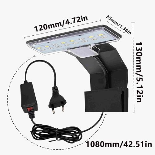 GERUI Aquarium LED Beleuchtung, 3 Farben Licht Lampe, 220V 6W Nano Beleuchtung für Wasserpflanzen und Fische (1) – Bild 3