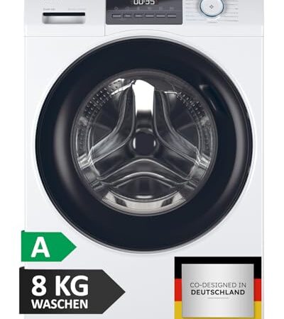 Haier Frontlader Waschmaschine 8kg I I-PRO SERIE 1 HW80-BP14929 I Washing Machine mit A-Effizienz, 1.400 U/Min. & sparsamem Inverter-Motor I Inkl. Refresh- sowie Expressprogramm und Mengenautomatik