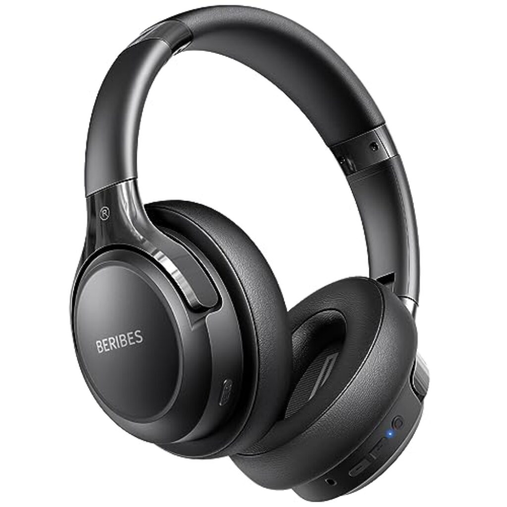 BERIBES Bluetooth Kopfhörer Over Ear, 65 Std Kopfhörer Kabellos Bluetooth mit 6 EQ-Modi, HiFi Stereo, Eingebautes Mikrofon, Faltbares Wireless Headphones für Handys/iPad/Laptops...
