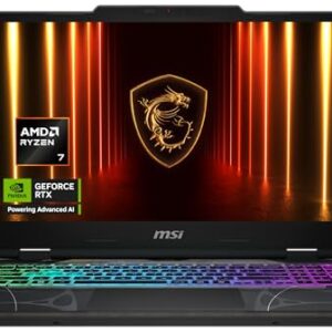 MSI Cyborg A15 AI, Gaming-Laptop, 15,6″ Full-HD 144 Hz Display, AMD Ryzen 7 260, NVIDIA GeForce RTX 5070, 32 GB DDR5, 1 TB SSD, Windows 11 Home, QWERTZ Tastatur, Schwarz, B2HWGKG-088