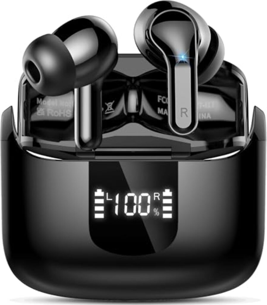 Bluetooth 5.4 Kopfhörer, 50Std 3D-Stereo Kopfhörer Kabellos Bluetooth, Tiefer Bass Wireless Earbuds, 4 ENC Noise Cancelling Mic, USB-C in Ear Ohrhörer, IP-X7 Wasserdicht Headpho...