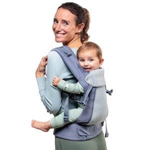 Beco Gemini Babytrage von Neugeborenem bis Kleinkind | Ergonomische Babytrage für Babys 3,2–15,8 kg (7–35 lbs) | M-Position, Verstellbarer Sitz, Atmungsaktives 3D-Mesh (Dunkelgrau)