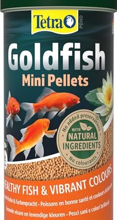 Tetra Pond Goldfish Mini Pellets - Fischfutter für kleine Goldfische und Kaltwasserfische im Teich, 1 L Dose - Produktbild