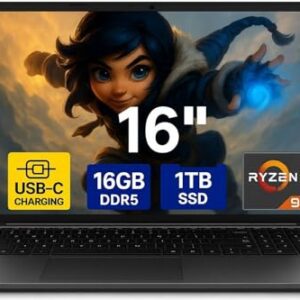 Difinity 16 Zoll HighEnd Gaming Notebook Made in Germany mit 3 Jahren Garantie! Ryzen9 6900HX 16 Threads 4.9 GHz, Radeon RX 680M 8GB, 16 GB DDR5, 1TB, USB 3.0, WLAN, BT, Windows 11, MS Office #8123