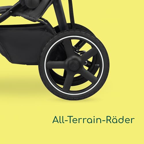 Bebeconfort Cloudy, All-Terrain-Baby Stroller, 0–4 Jahre (max. 22kg), verstellbar, schnell zusammenklappbar, 3 große Kinderwagen Luftreifen, verstellbarer Schieber, geräumiger Korb, Mineral Graphite – Bild 5